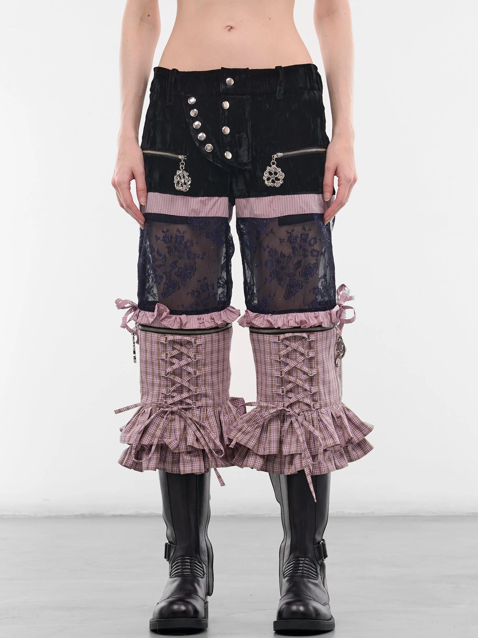 Kickfull Patchwork Hybrid Capri Pants - 1