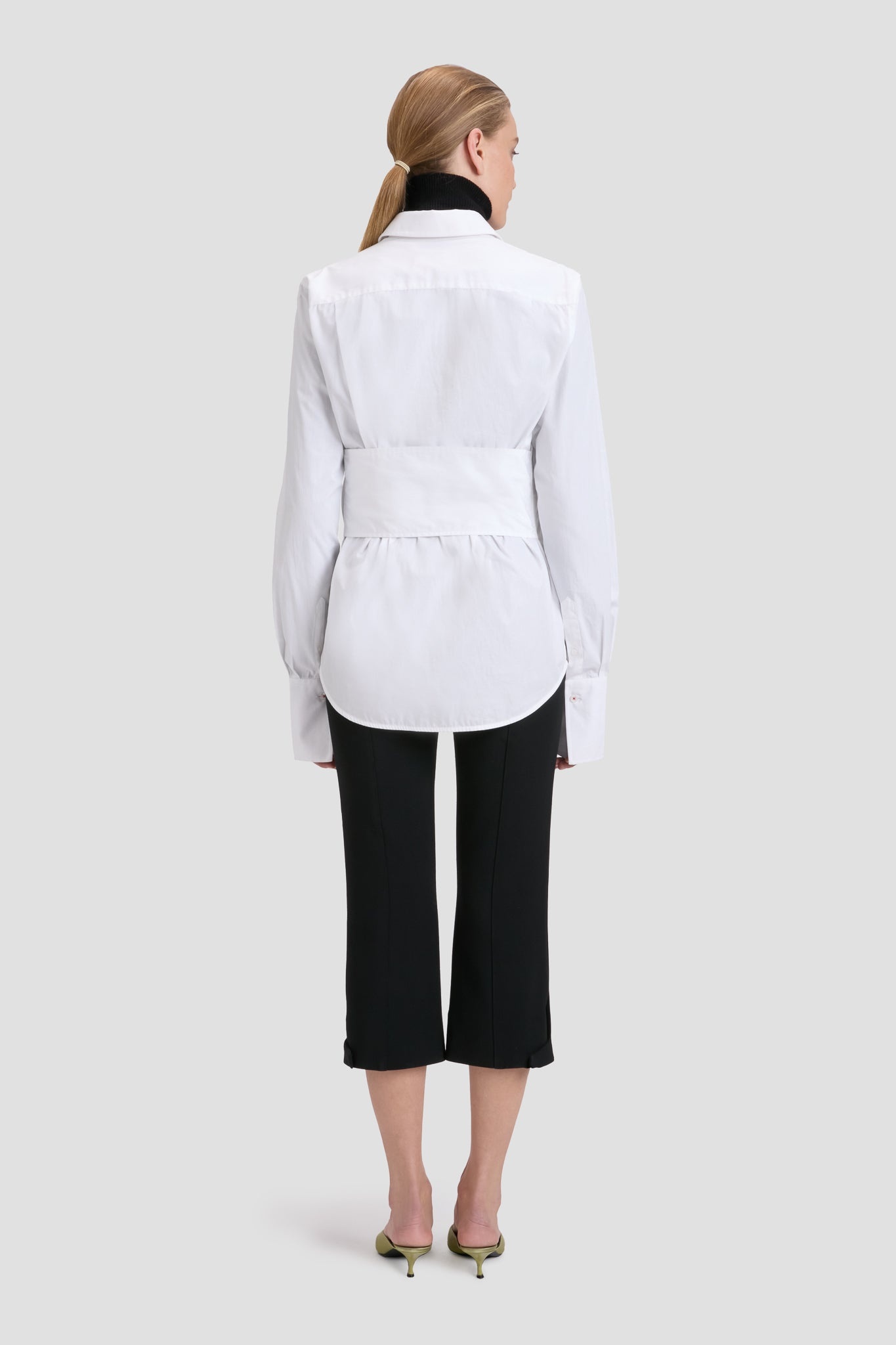 Tab Detail Cropped Trouser In Black - 5