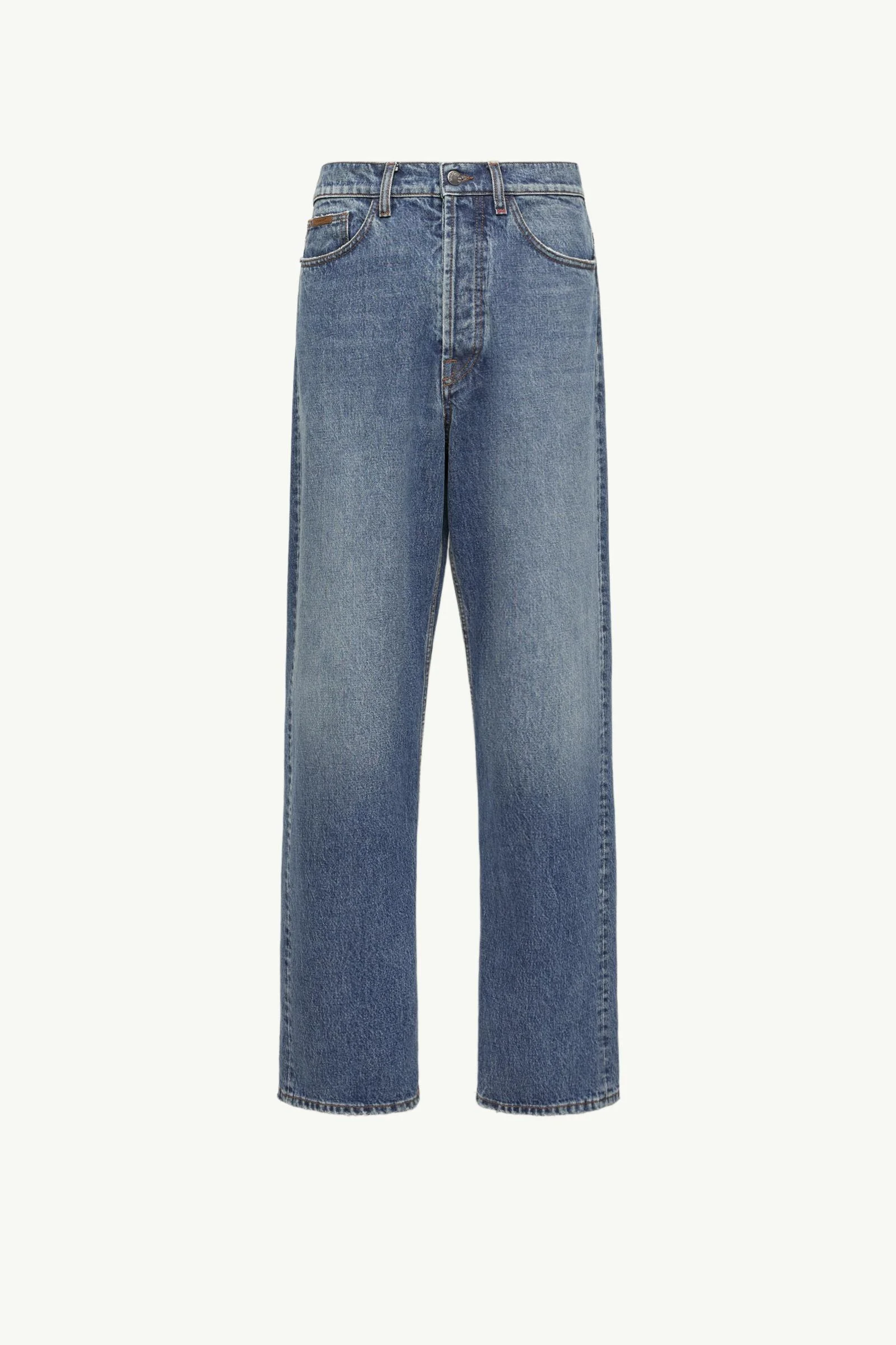 Straight Leg Denim Jeans - 1