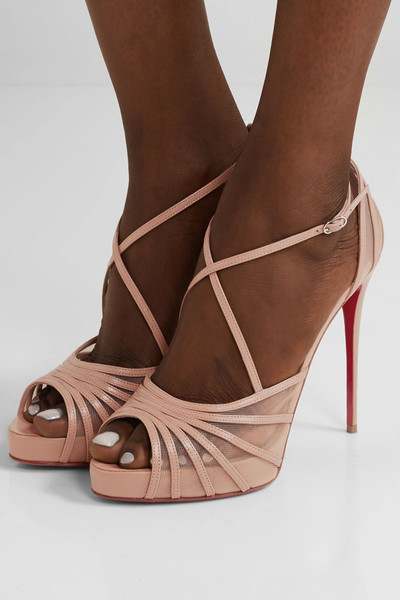 Christian Louboutin Filamenta 120 leather and mesh sandals outlook