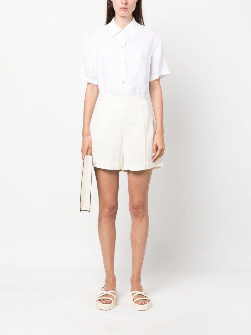 Vince high-waisted pressed-crease shorts outlook