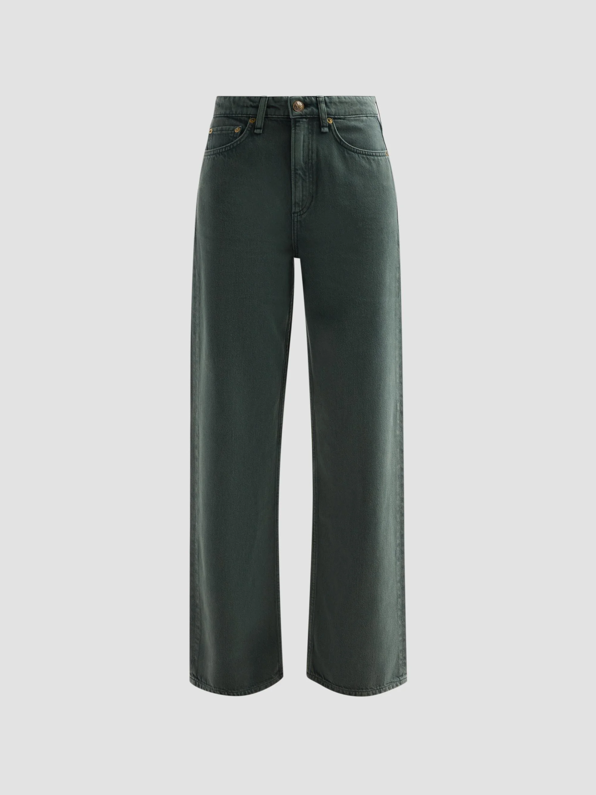 Women's Logan Wide-Leg Jeans - Forest Green Stone - 1