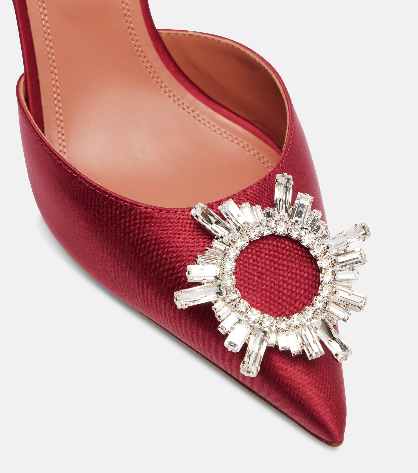 Begum 70 embellished satin slingback pumps - 5