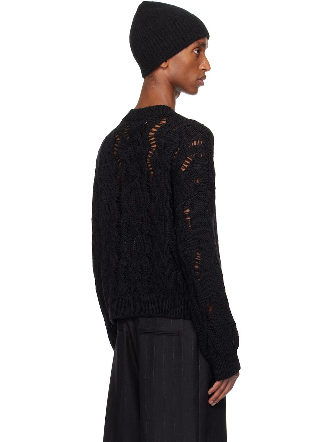 Black Cable Sonar Sweater - 3