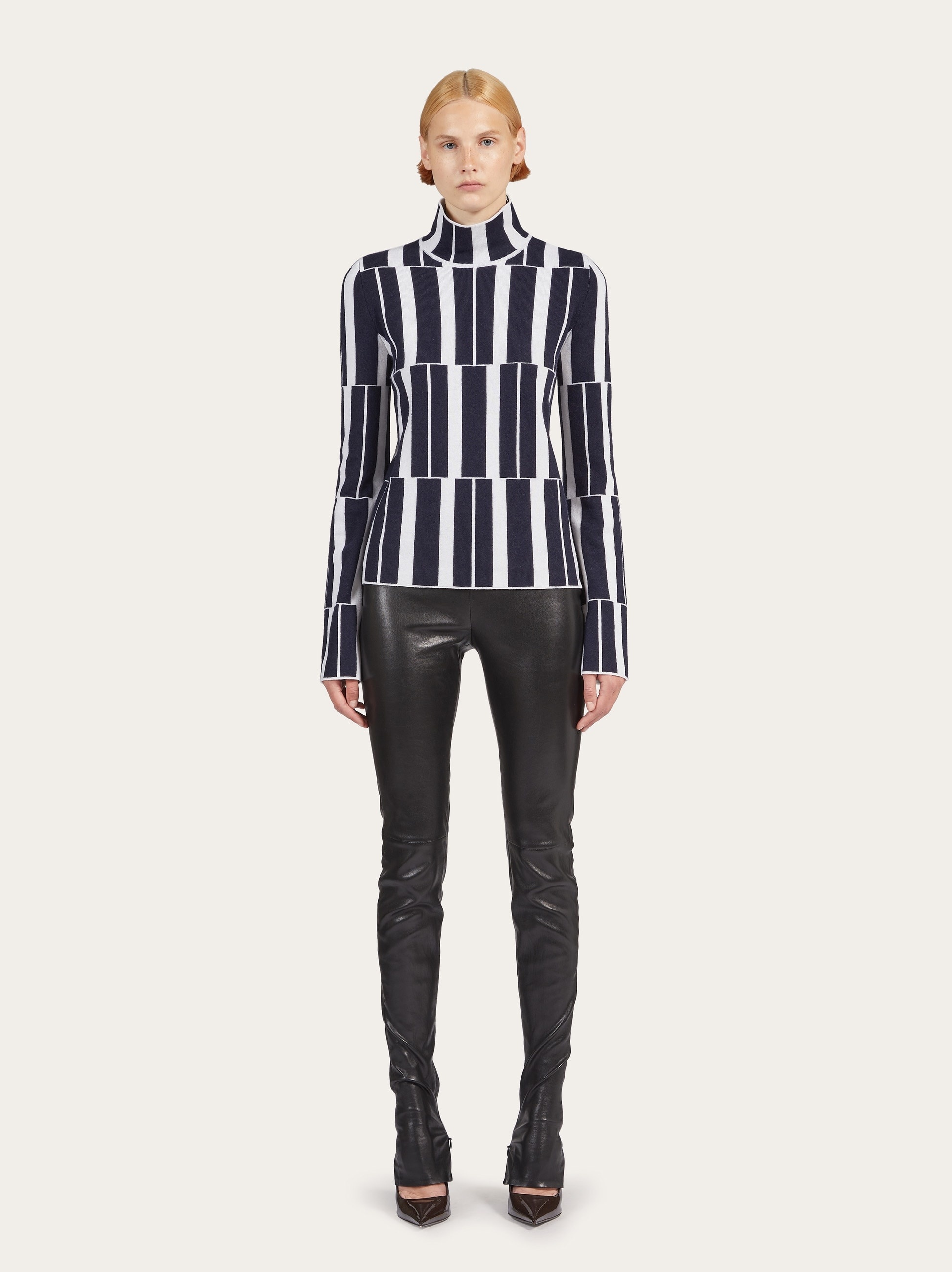 High neck jacquard sweater - 5