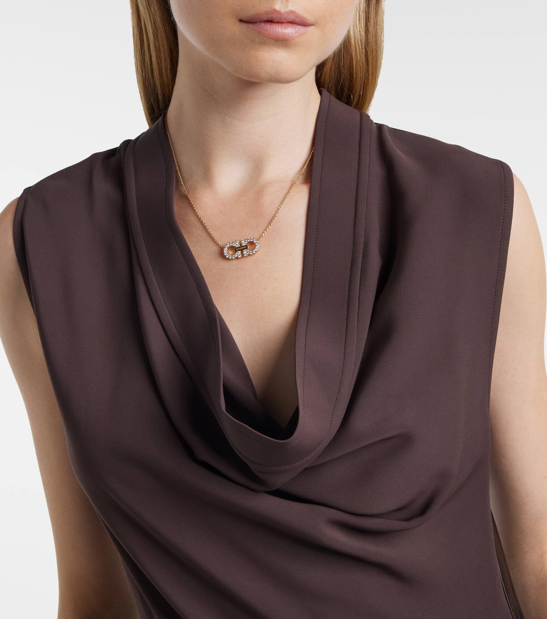 Gancini logo pendant necklace - 3