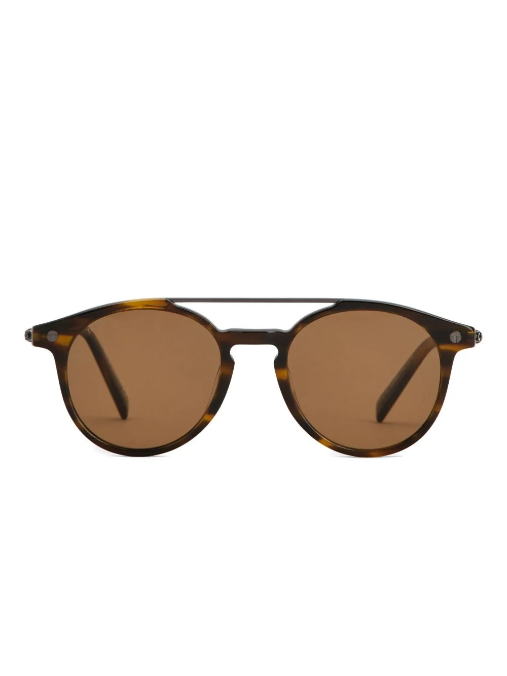 braided round-frame sunglasses - 1