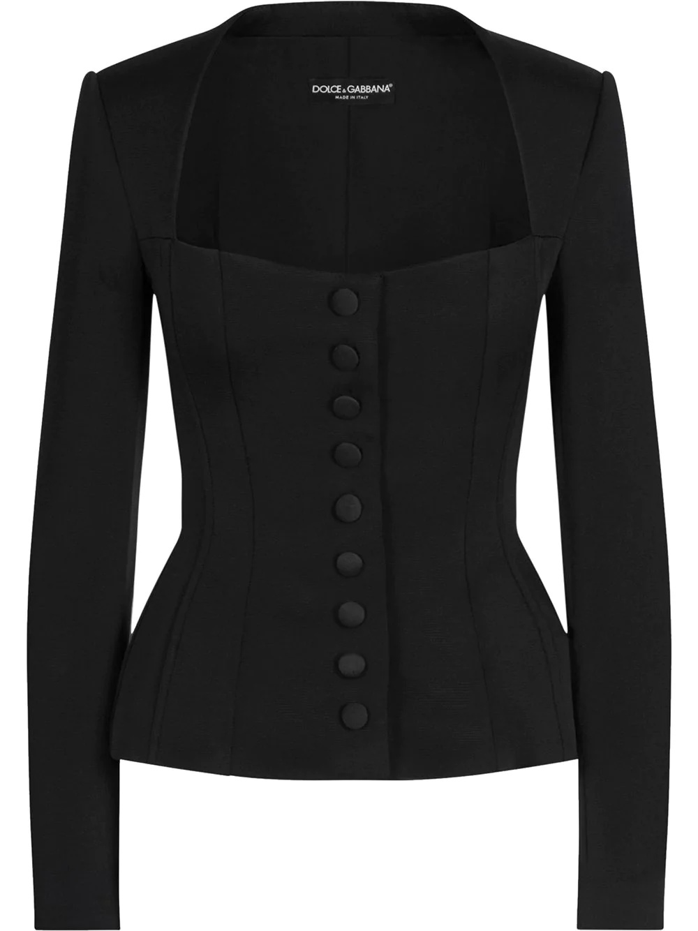 fitted sweetheart neck jacket - 1