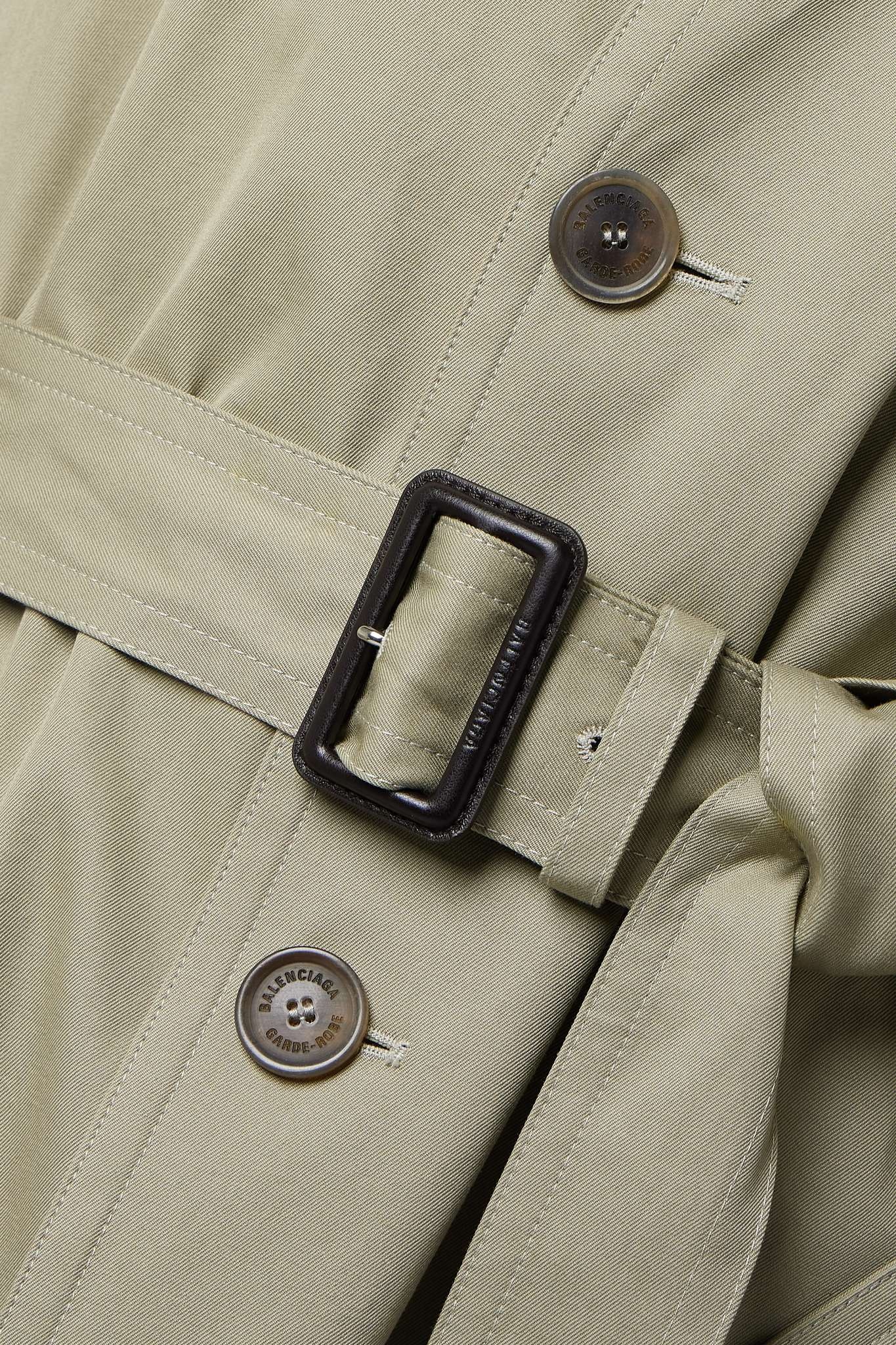 Oversized belted cotton-drill trench coat - 5