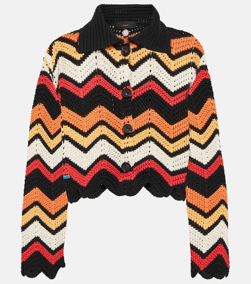 Kaleidoscopic Chevron cotton-blend cardigan - 1