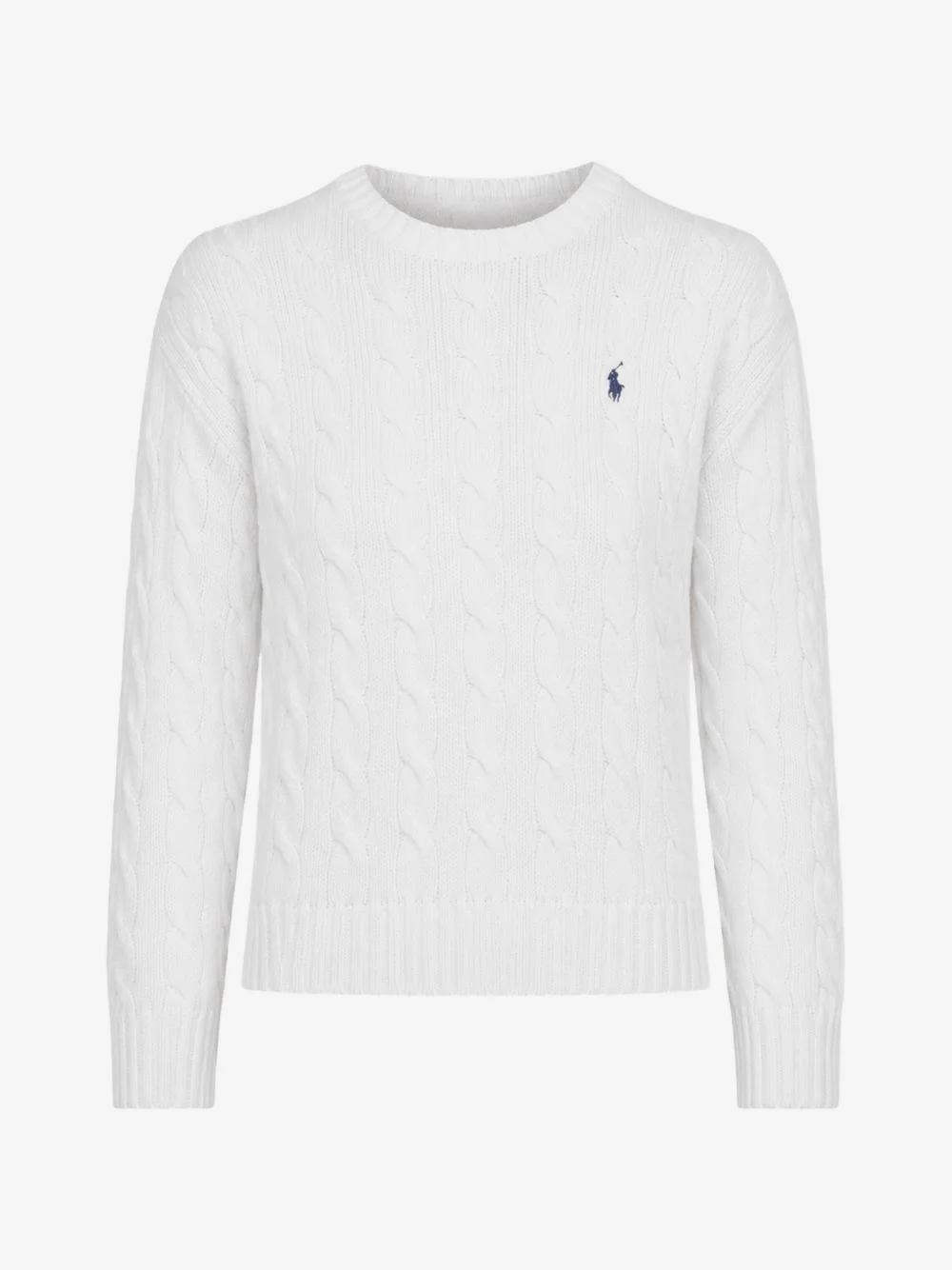 cable-knit logo-embroidered cotton jumper - 1