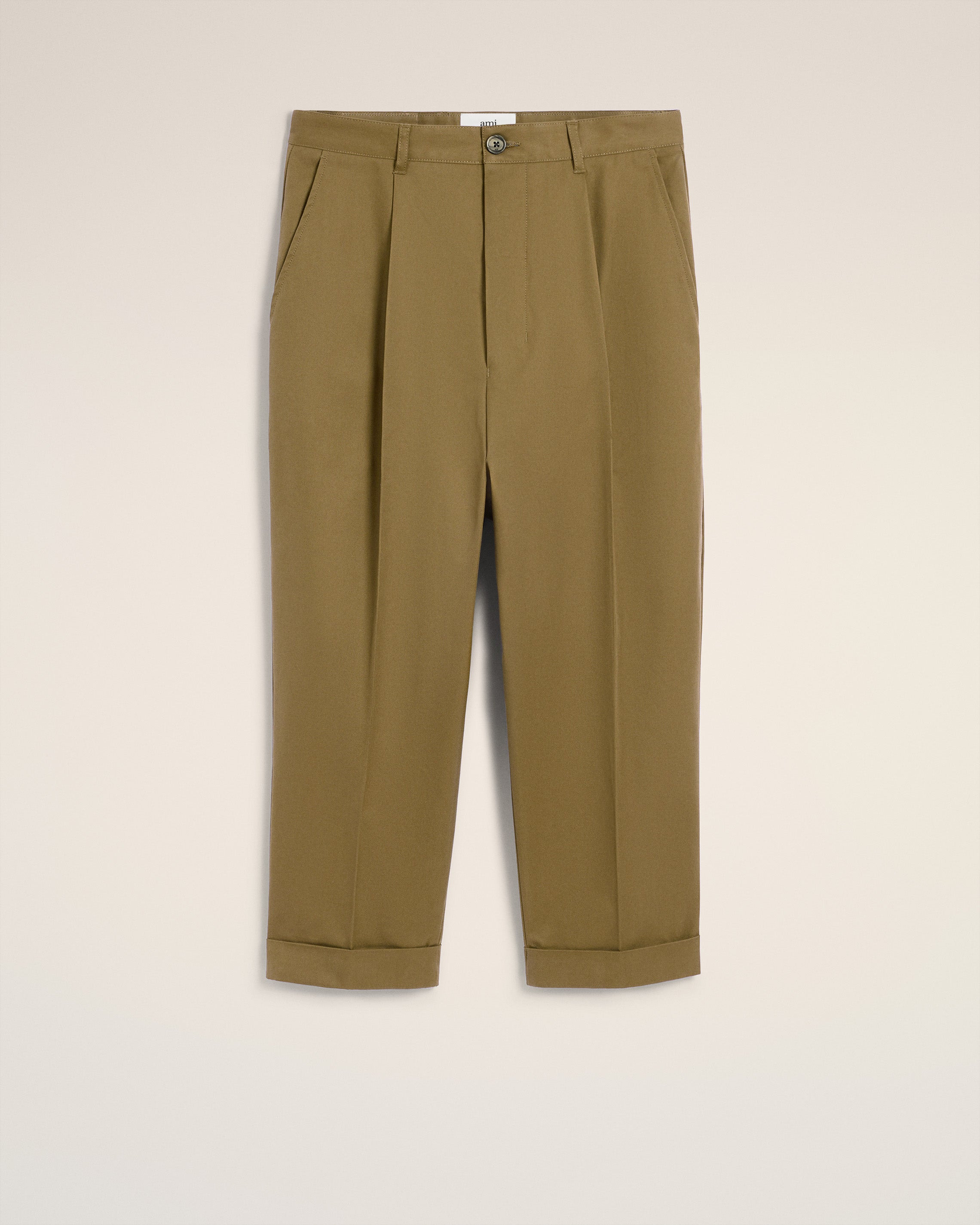 GREEN COTTON CARROT OVERSIZED TROUSERS - 2