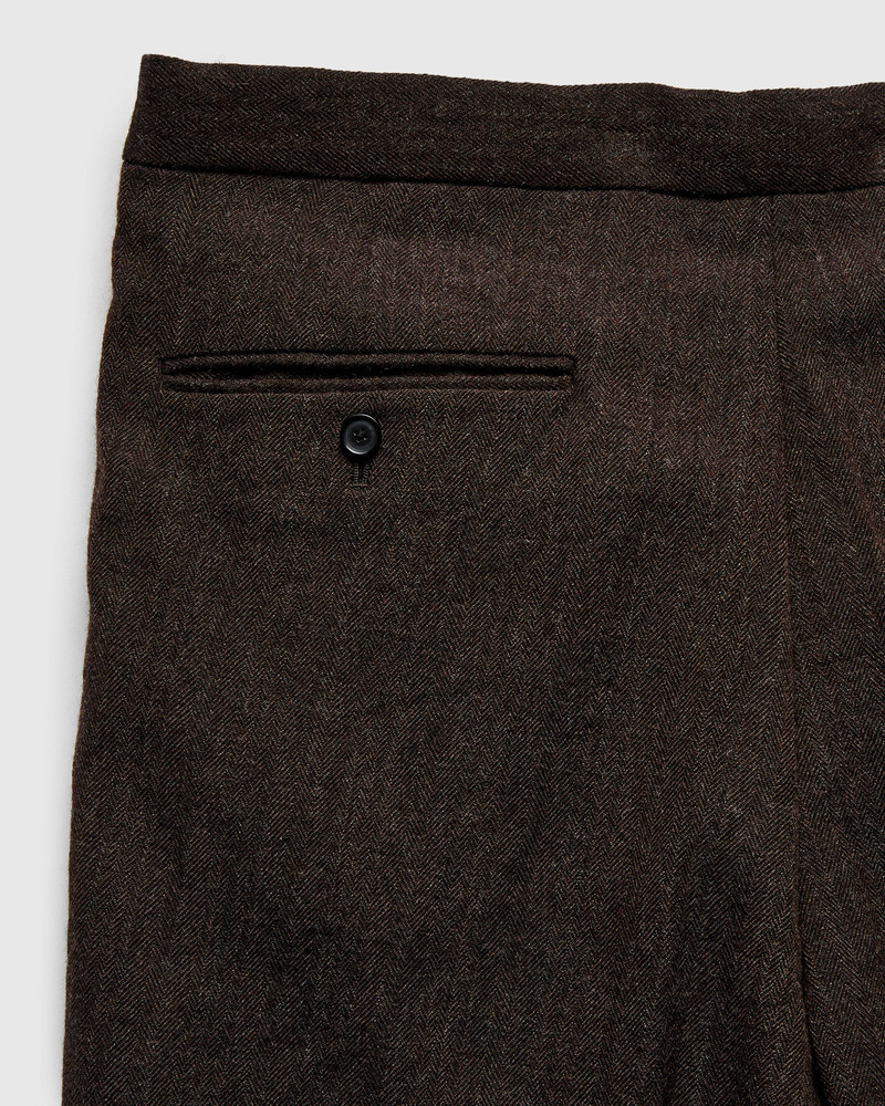 Wool Herringbone Easy Trousers in Top Brown 3