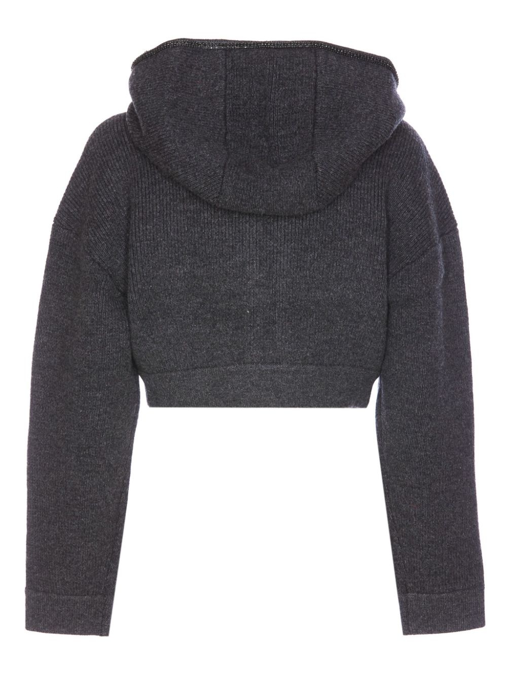 knitted cropped hoodie - 2