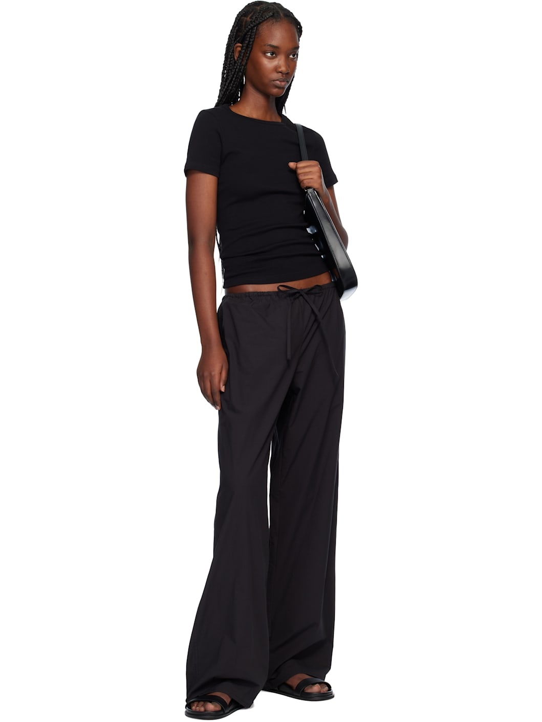 Black Drawcord Trousers - 4