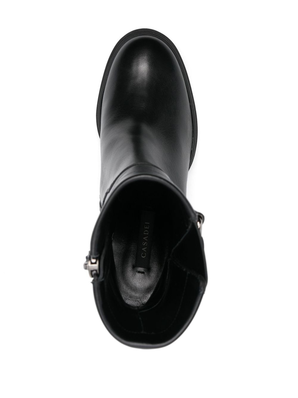 80mm leather biker boots - 4