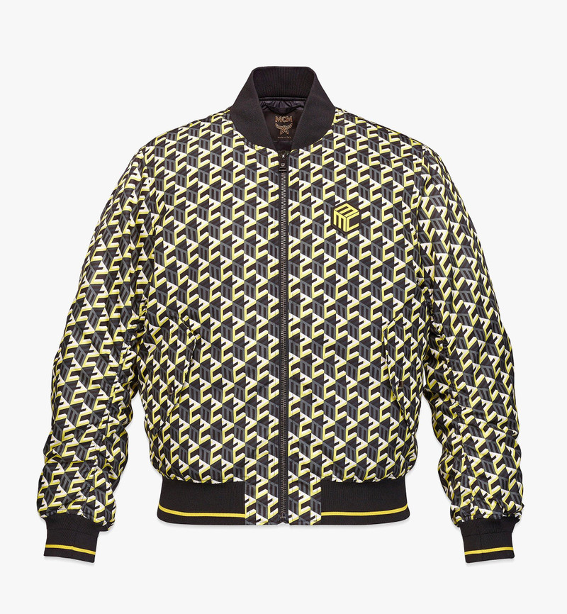 Men’s Cubic Monogram Print Bomber Jacket in ECONYL® 1