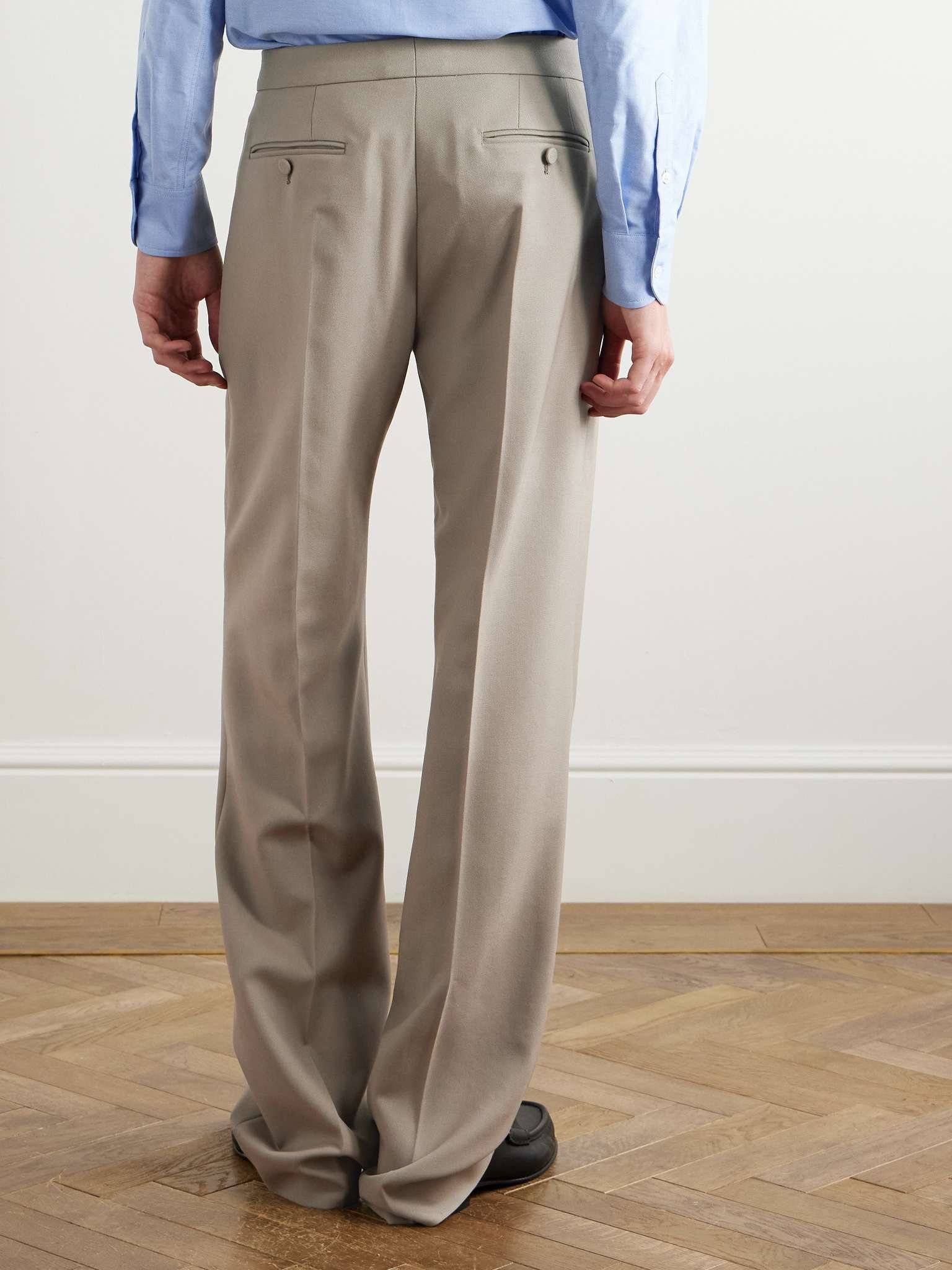 Wide-Leg Pleated Wool-Gabardine Trousers - 4