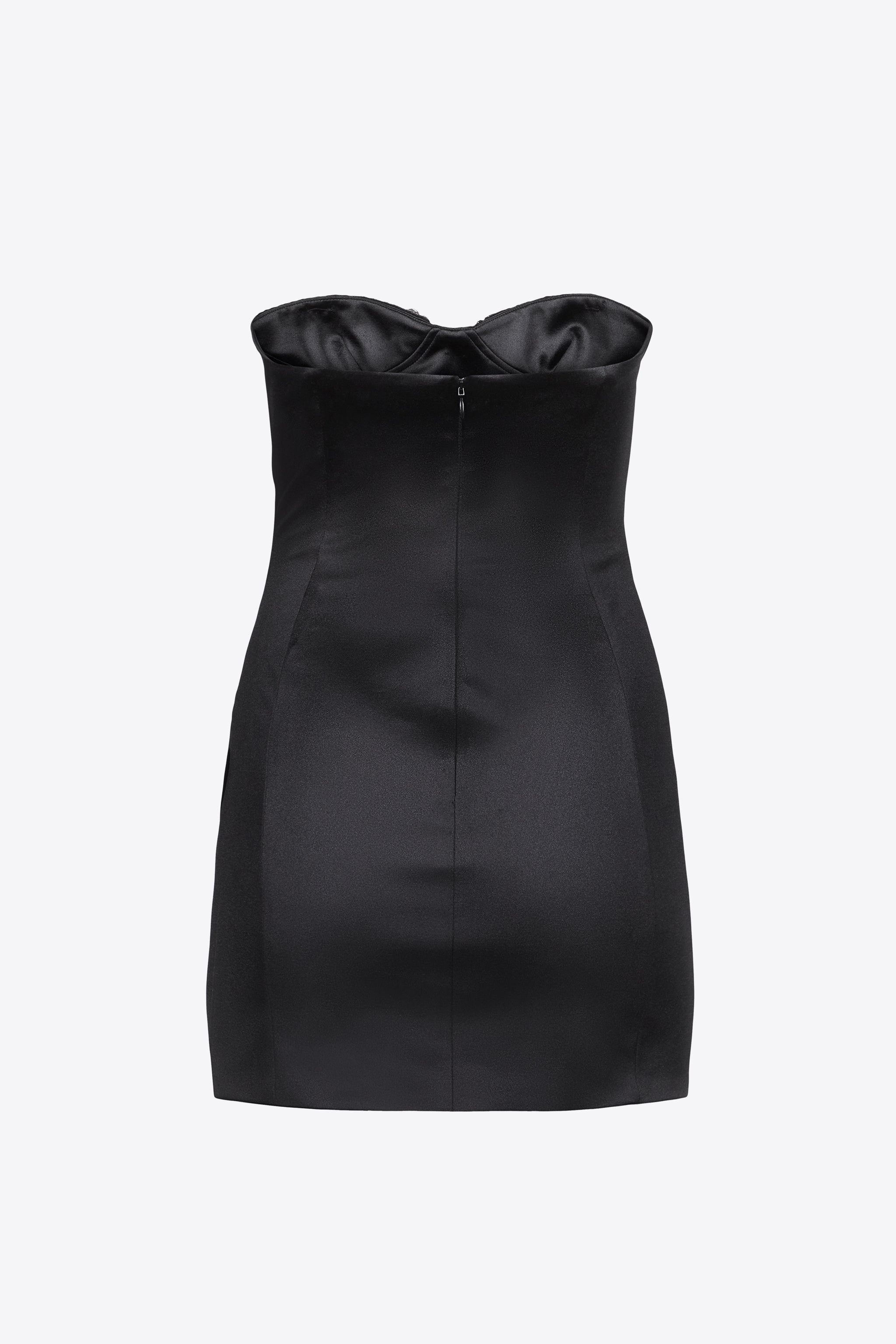 EMBROIDERED CRYSTAL CUP DRAPED MINI DRESS - 2