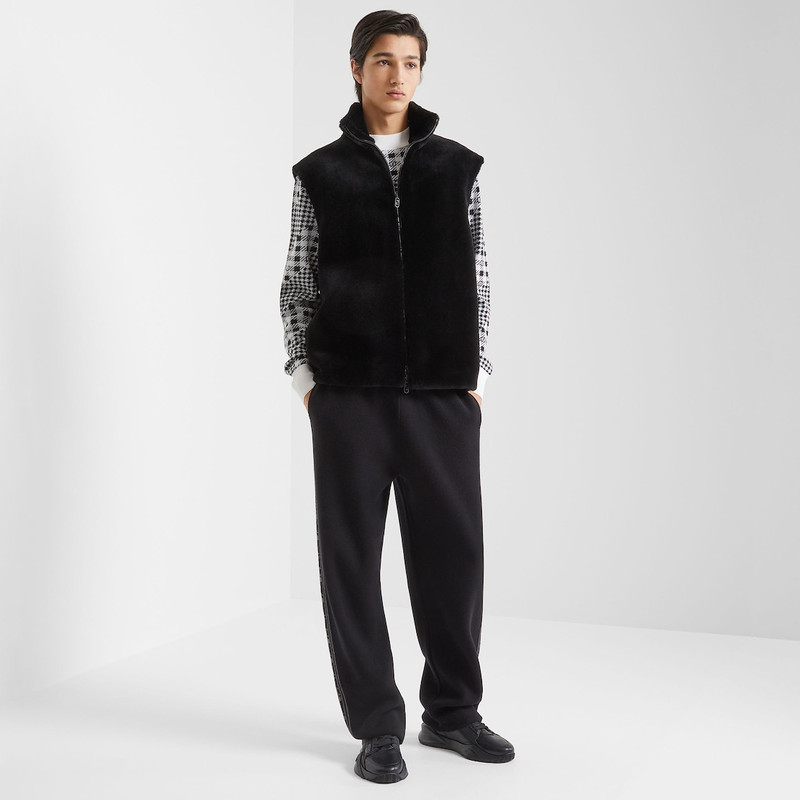 FENDI Black shearling gilet outlook