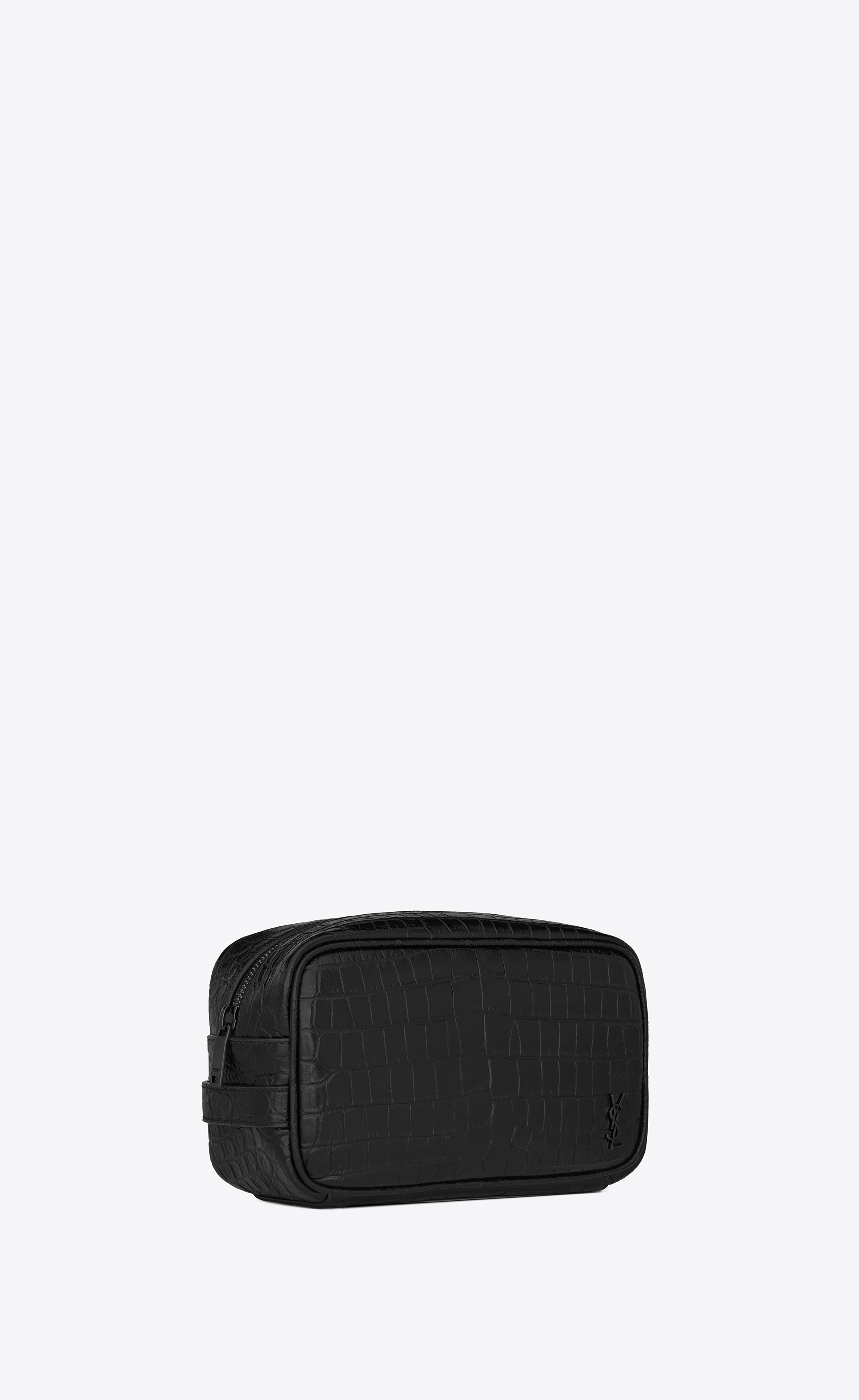 tiny monogram small grooming case in crocodile-embossed matte leather - 4