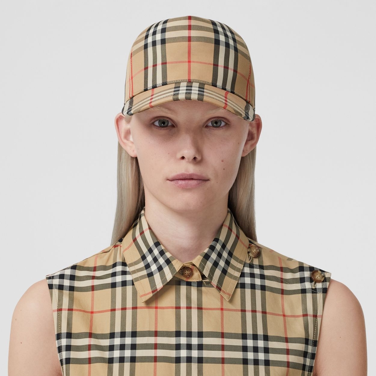 Logo Appliqué Vintage Check Cap - 2