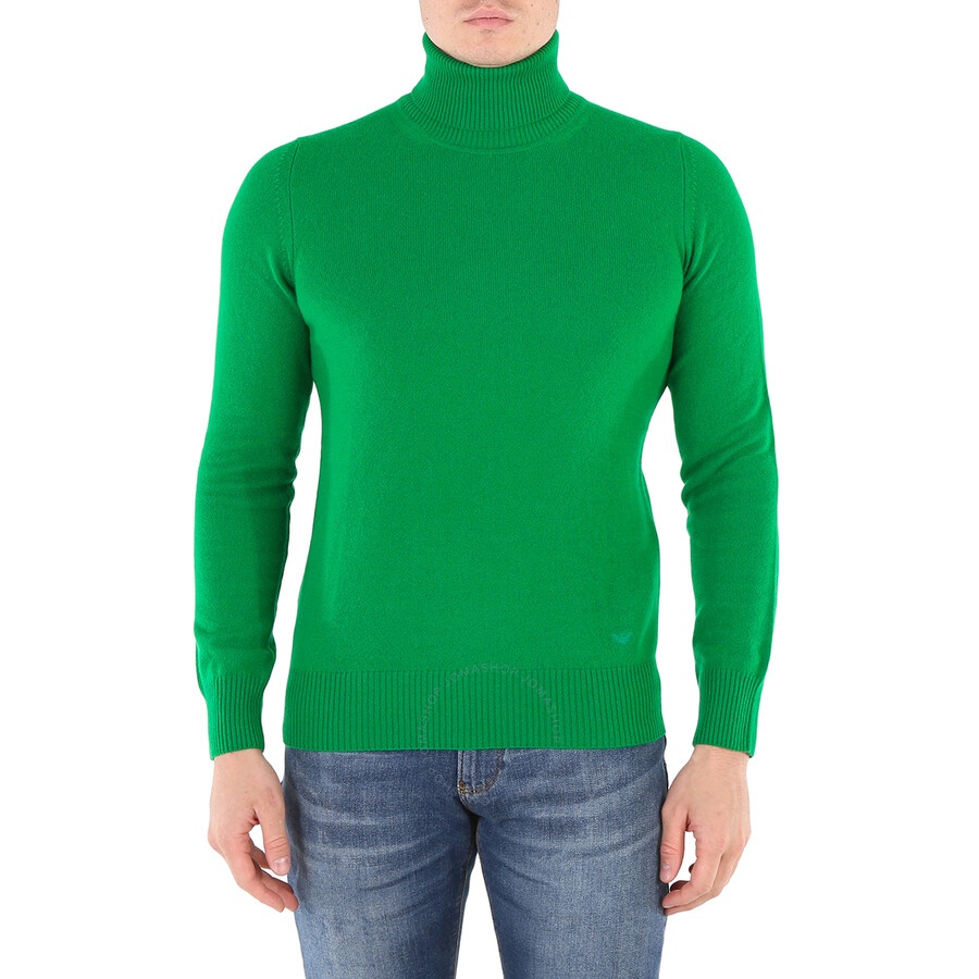 Emporio Armani Men's Verde Smeraldo Turtleneck Sweater - 3