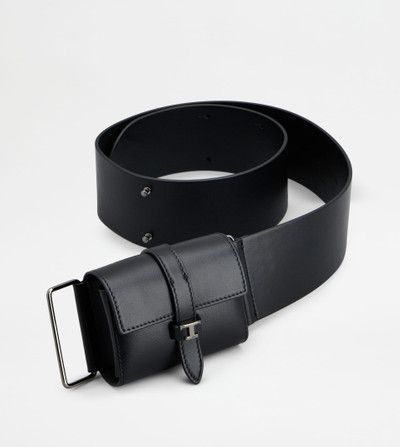 Tod's BELT WITH MICRO BAG IN LEATHER - BLACK outlook