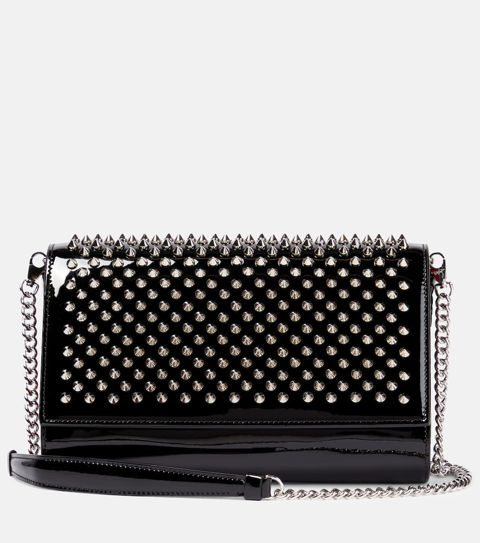 【Christian Louboutin】 Paloma embellished leather clutch Paloma - Clutch - Grained calf leather and spikes