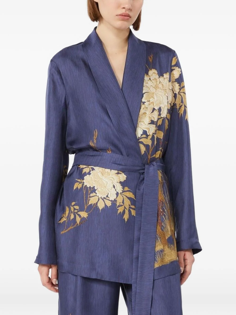 floral-print belted tunic - 1