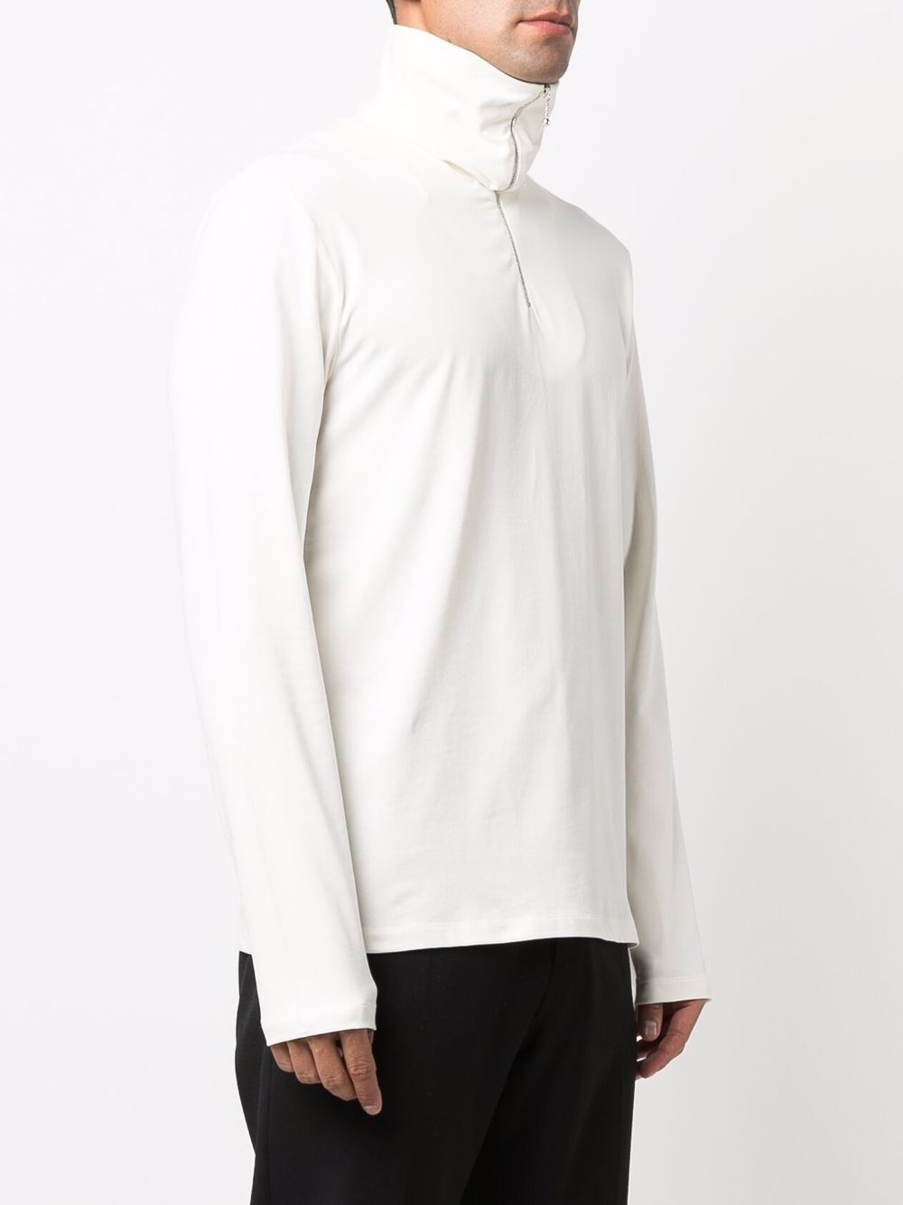 short-zip stretch-cotton sweater - 3