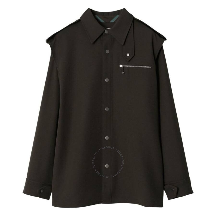 Burberry Long Sleeve Gabardine Wool Shirt, Brand Size 10 ( US Size 8 ) - 1