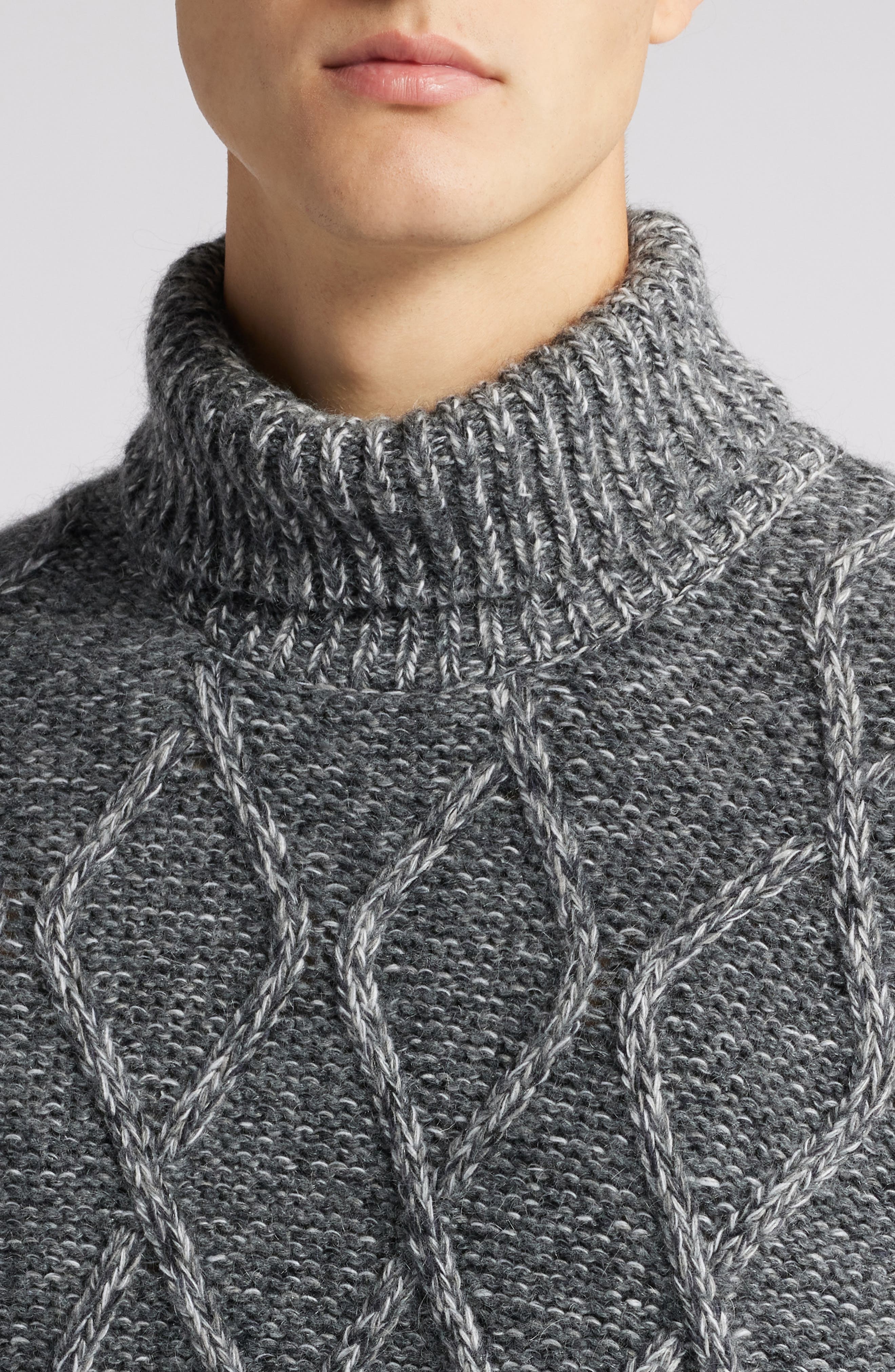 BOSS Estupendo Diamond Stitch Sweater in Medium Grey at Nordstrom - 4
