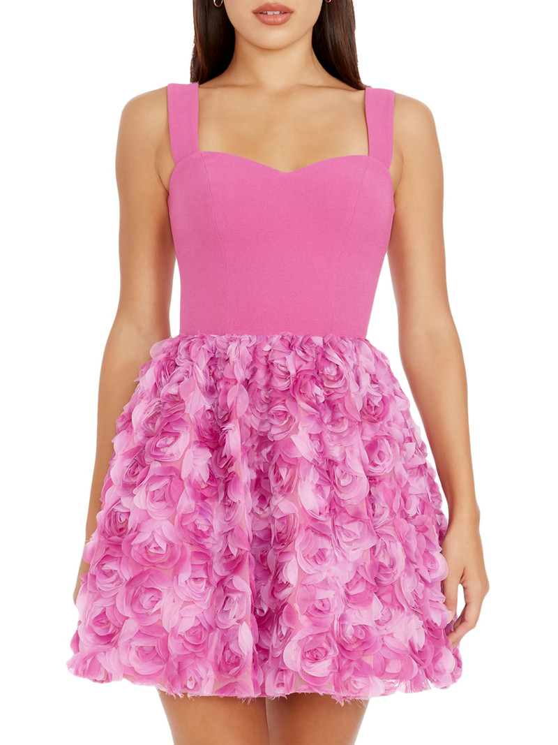 Women's Melanie Floral Sleeveless Minidress - Bright Fuchsia Multi 3