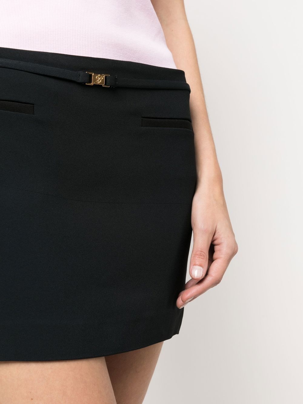 buckle-fastening belted skirt - 5