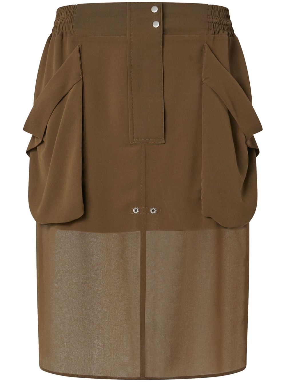 eyelet-detail midi skirt - 1