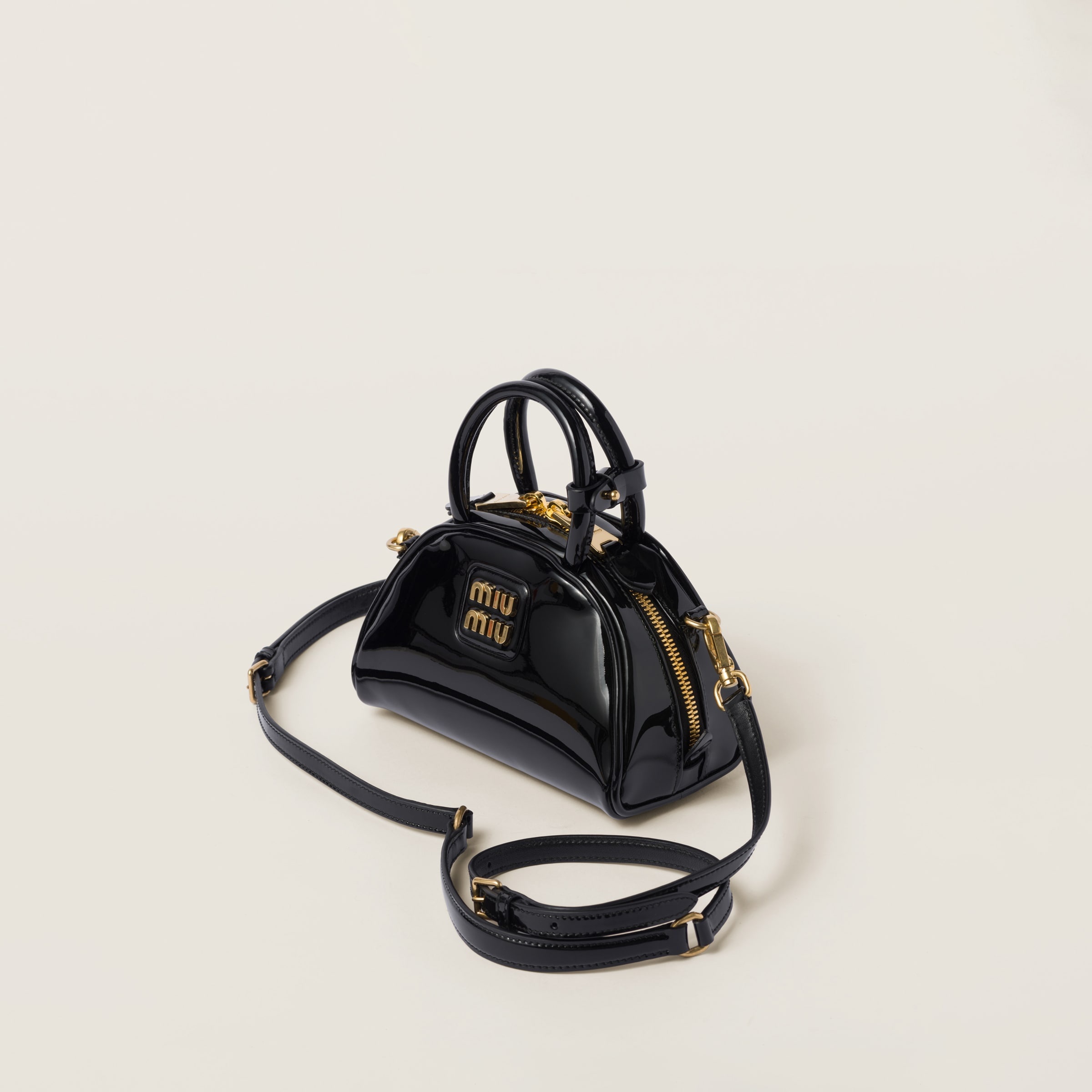 Patent leather top-handle bag - 3