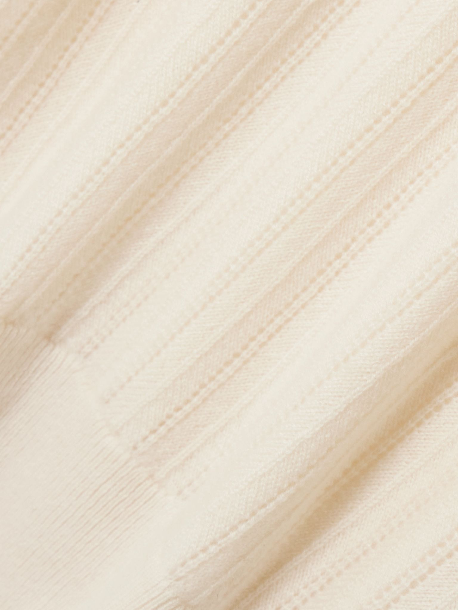 Scalloped pointelle-knit cashmere sweater Cream - 4