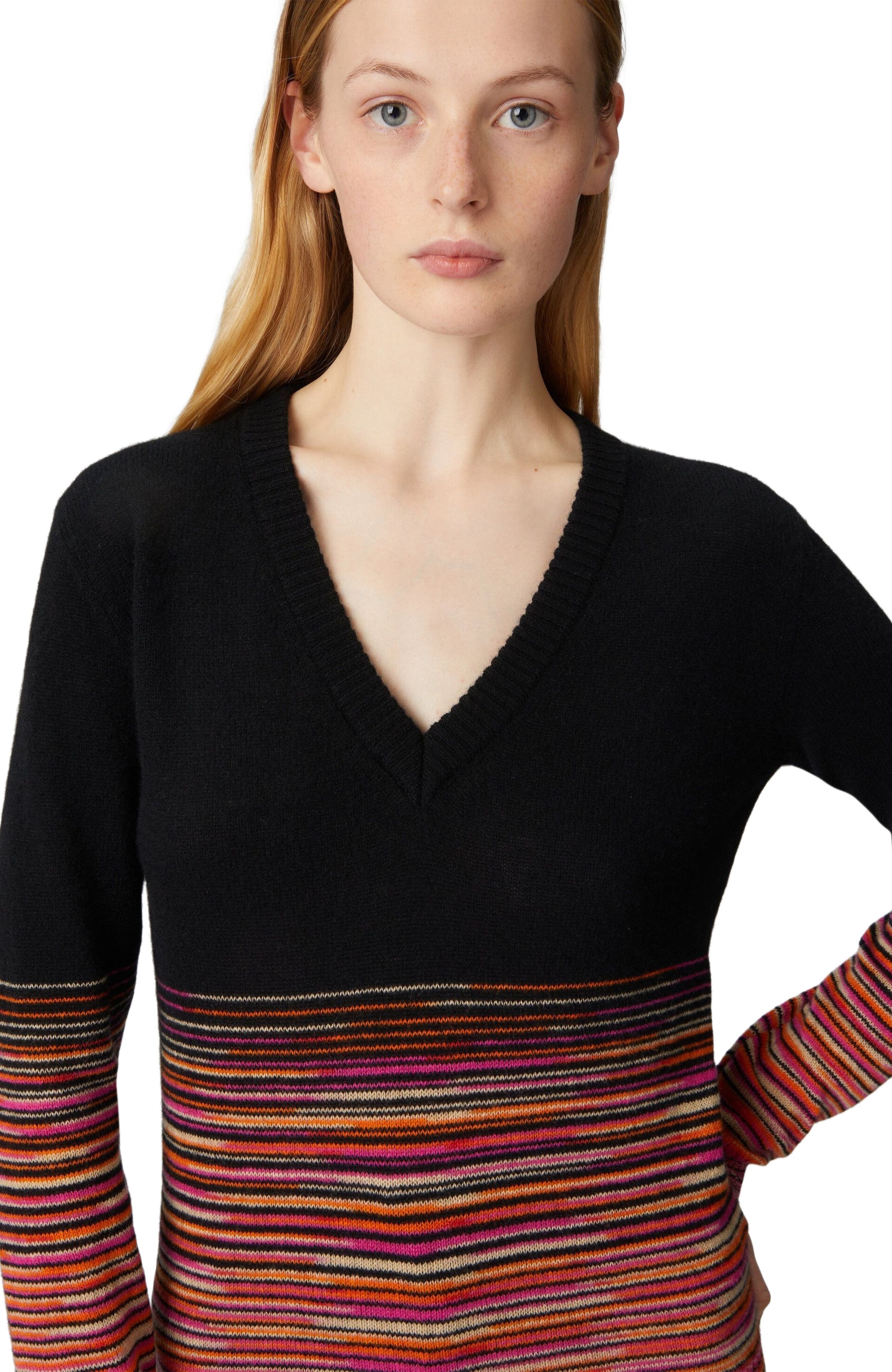 Missoni Dégradé Slub Cashmere Sweater With V-neck in Multicoloured at Nordstrom - 4