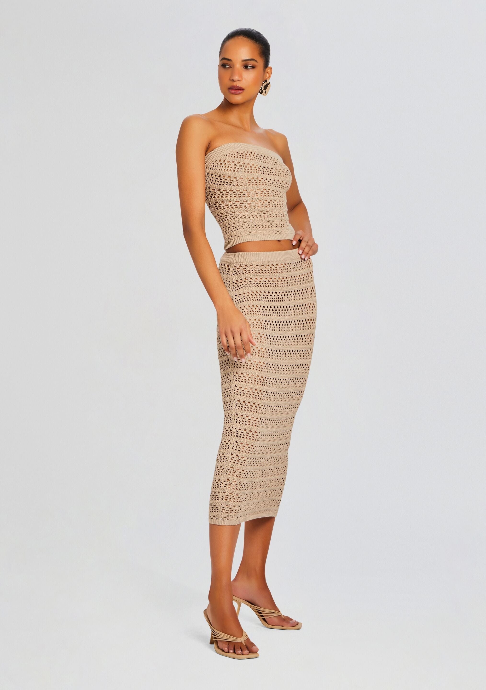 MARJORIE KNIT CROCHET MAXI SKIRT - 3