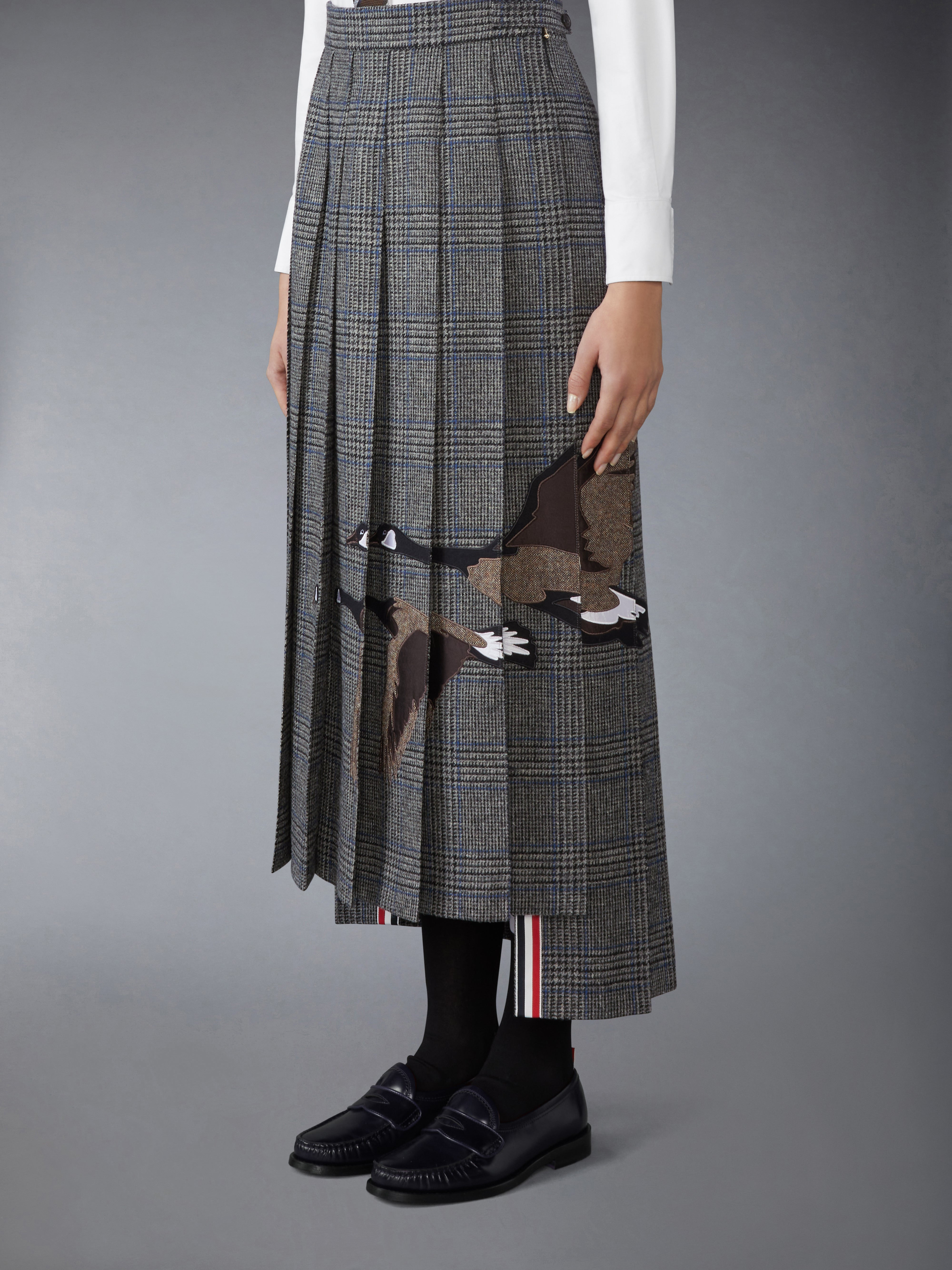 PRINCE OF WHALES HUNTING TWEED FLYING GEESE PLEATED SKIRT - 3