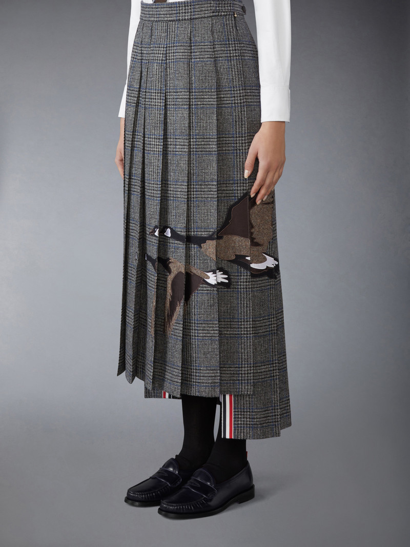 PRINCE OF WHALES HUNTING TWEED FLYING GEESE PLEATED SKIRT 3