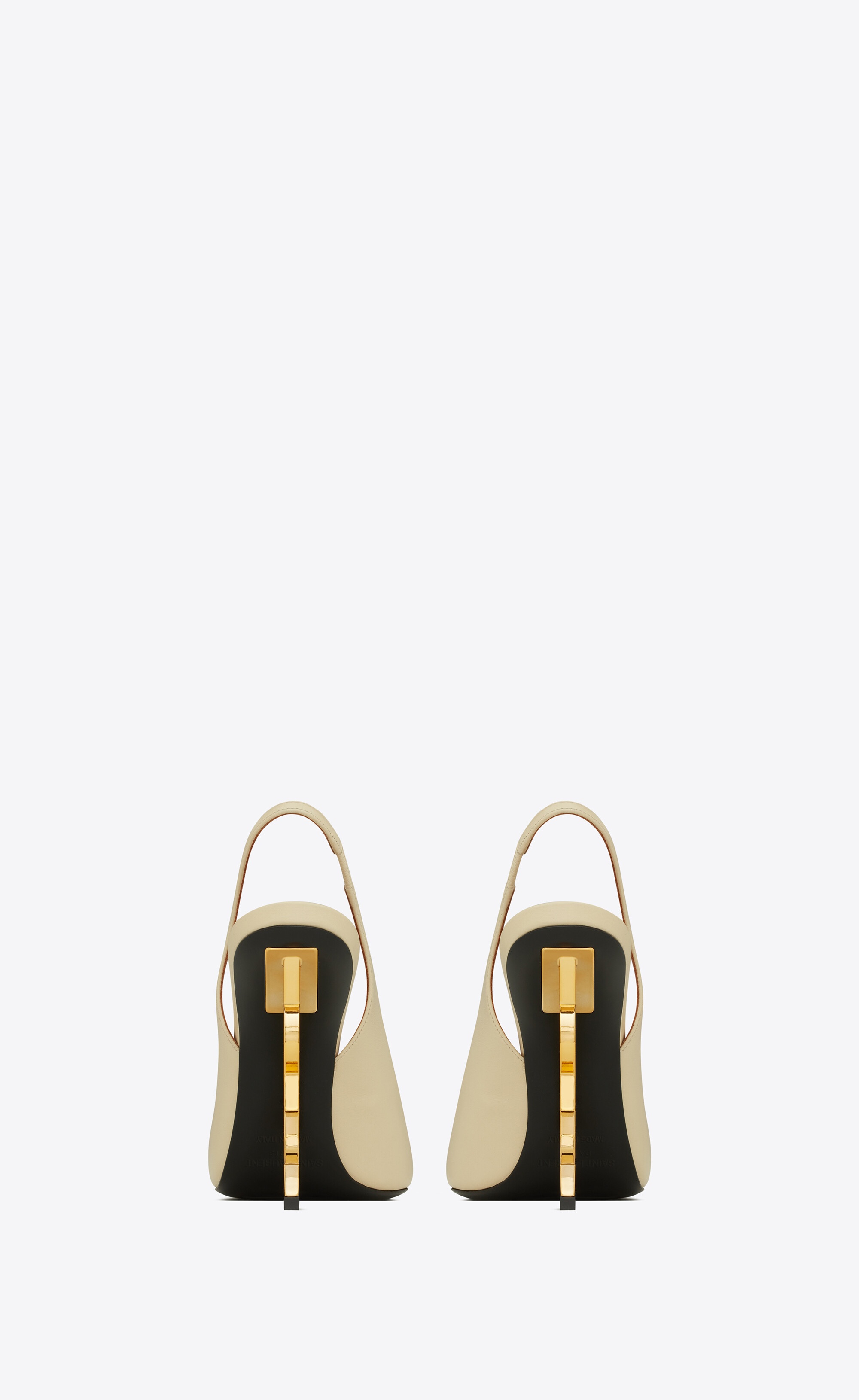 opyum slingback pumps in smooth leather with a gold-tone heel - 3