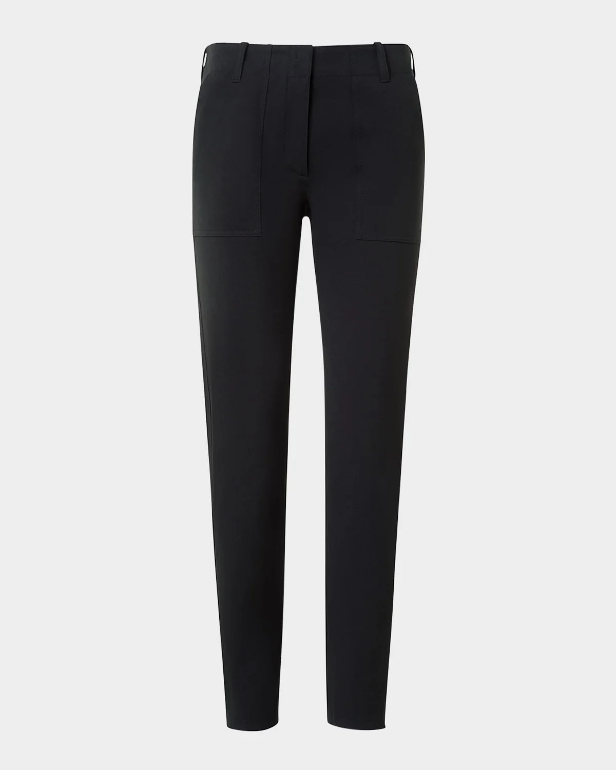 Low-Rise Cotton Gabardine Slim-Leg Ankle Pants - 1