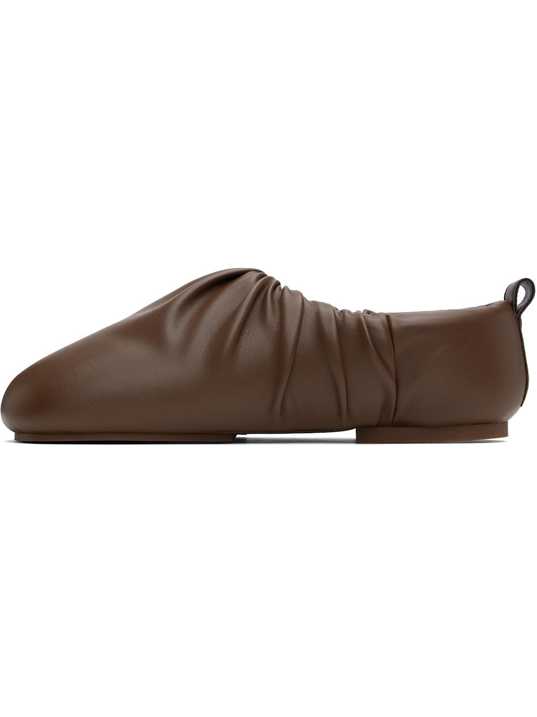 Brown Wrinkle Loafers - 3