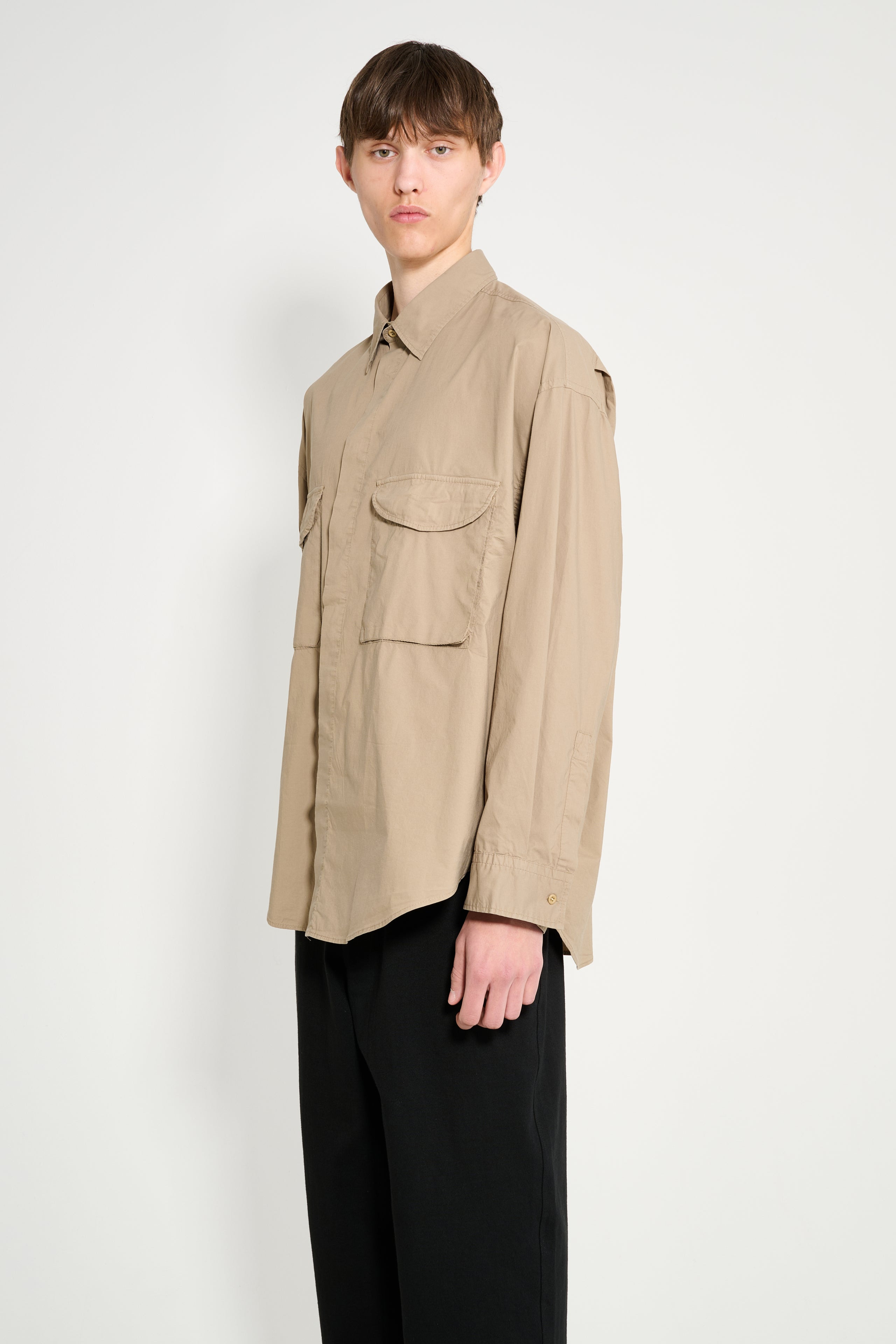 ACNE STUDIOS GARMENT DYED SHIRT TAUPE BROWN - 2