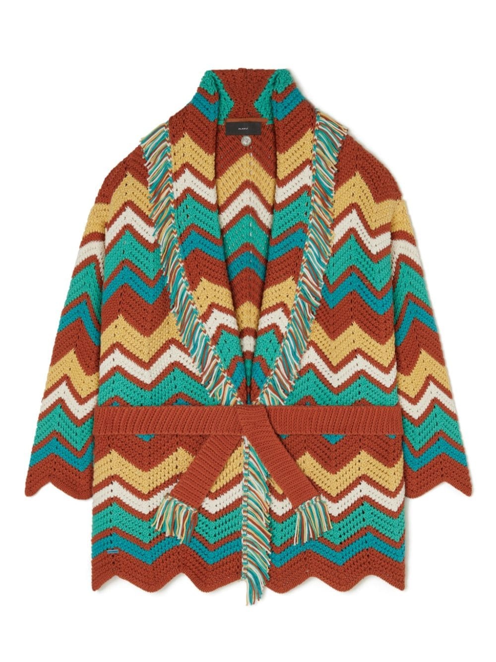 Kaleidoscopic chevron knit cardigan - 6
