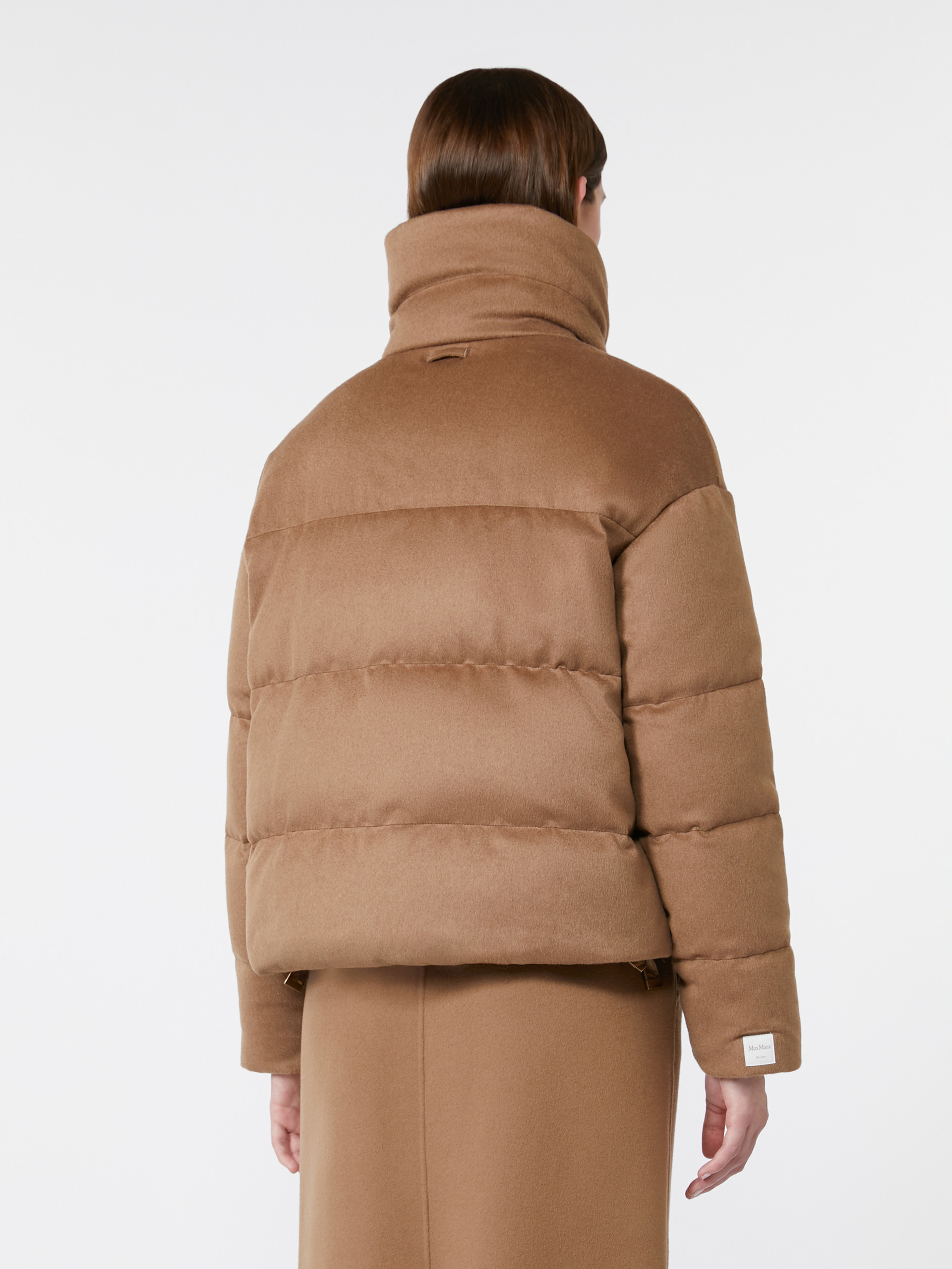 DIEGO Reversible down jacket in camel and water-repellent taffeta - 4