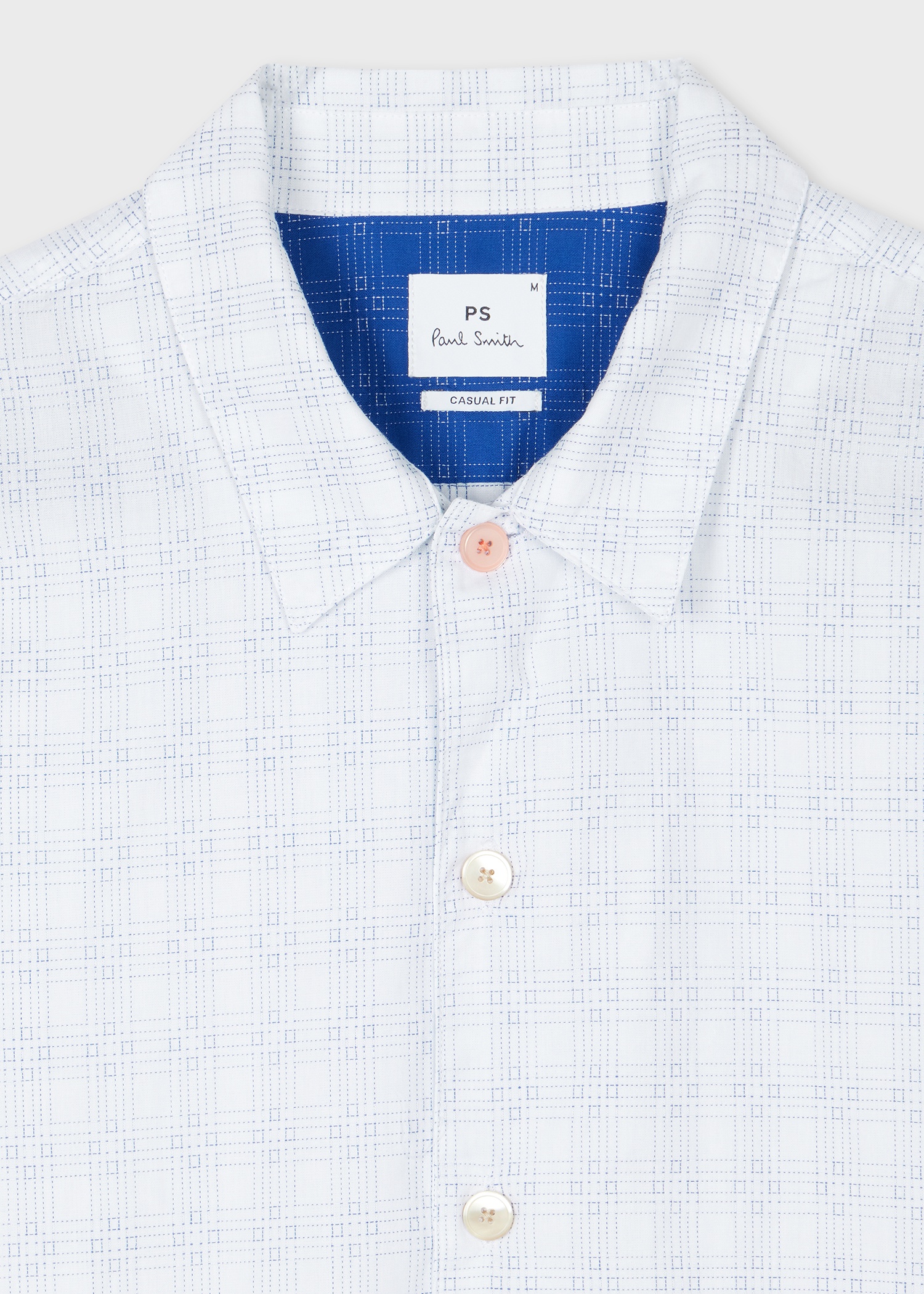 Casual-Fit Cotton White 'Geometric' Shirt - 3