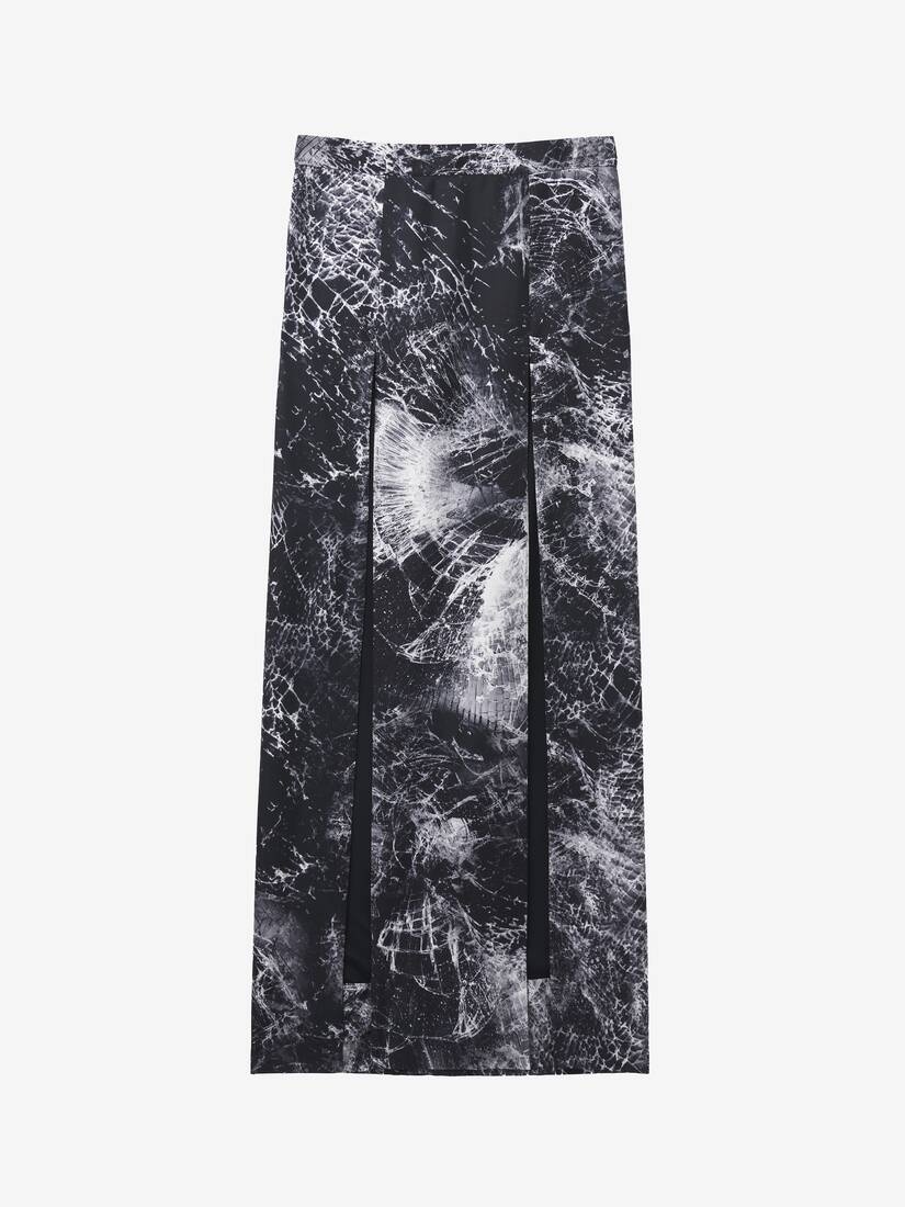Smashed Screen Double Slit Skirt - 2